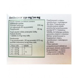 KRKA ANTHELMIN dla kotów 230mg/20mg 2 tabl.