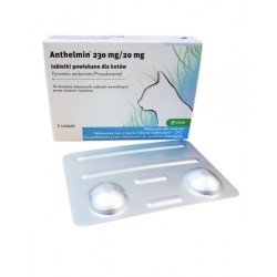 KRKA ANTHELMIN dla kotów 230mg/20mg 2 tabl.