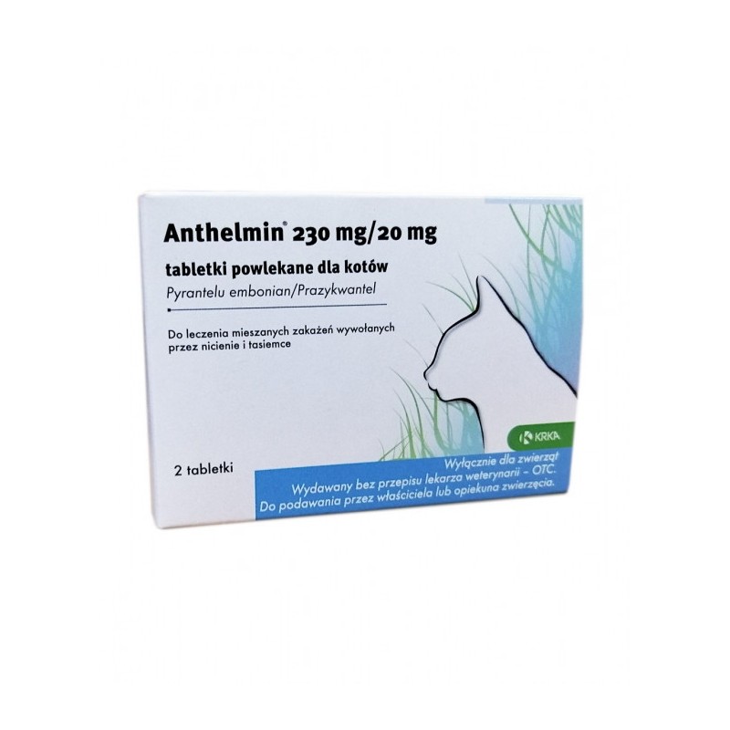 KRKA ANTHELMIN dla kotów 230mg/20mg 2 tabl.
