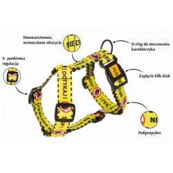 DINGO Szelki dwupaskowe Guard City - Nie Dotykaj L 55 - 100 cm