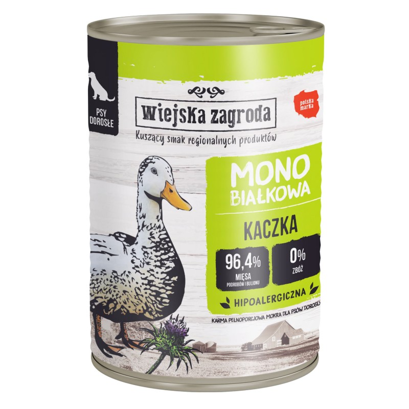 WIEJSKA ZAGRODA Monobiałkowa dla psa - Kaczka 6x 400g