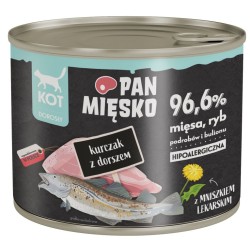 PAN MIĘSKO Kurczak z dorszem dla kota 400g