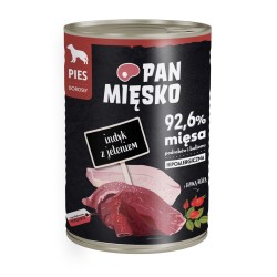 PAN MIĘSKO Indyk z jeleniem dla psa 6x 400g