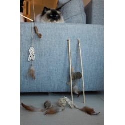 ZOLUX Zabawka dla kota ETHICAT wędka - dysk z tektury i piórka