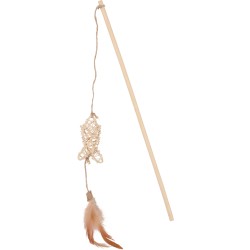 ZOLUX Zabawka dla kota ETHICAT wędka ryba z rattanu i piórka