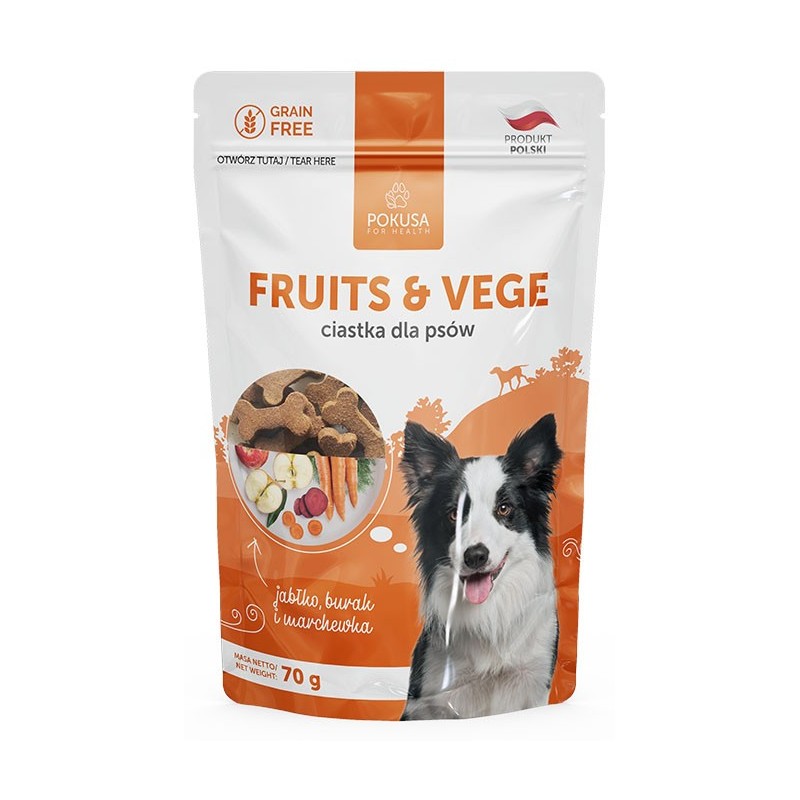 POKUSA Fun and Mniam ciastka dla psów Fruits and Vege 70g