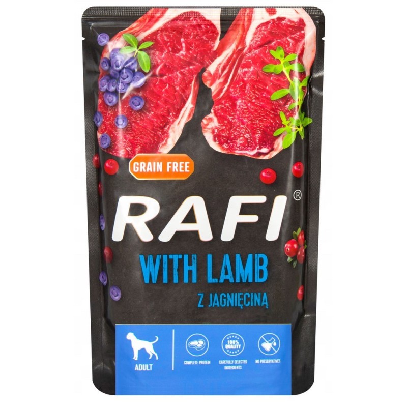 DOLINA NOTECI RAFI Jagnięcina, borówki, żurawina 300g (saszetka) 12x 300g