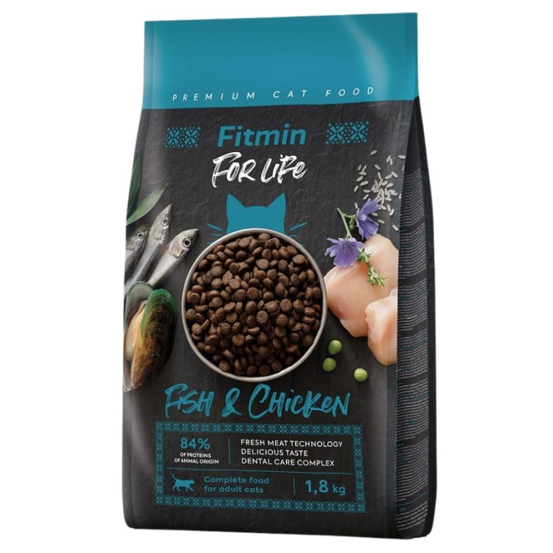 FITMIN Cat For Life Adult Fish and Chicken - nowa receptura 1,8 kg