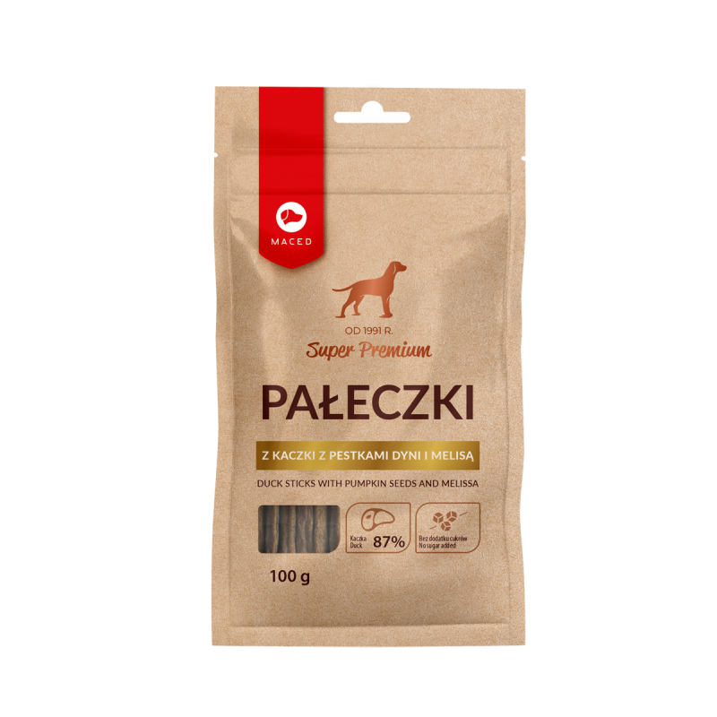 MACED Pałeczki z kaczki z pestkami dyni i melisą 100g