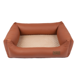 RECOBED Kanapa Lincoln ekoskóra brąz&beż