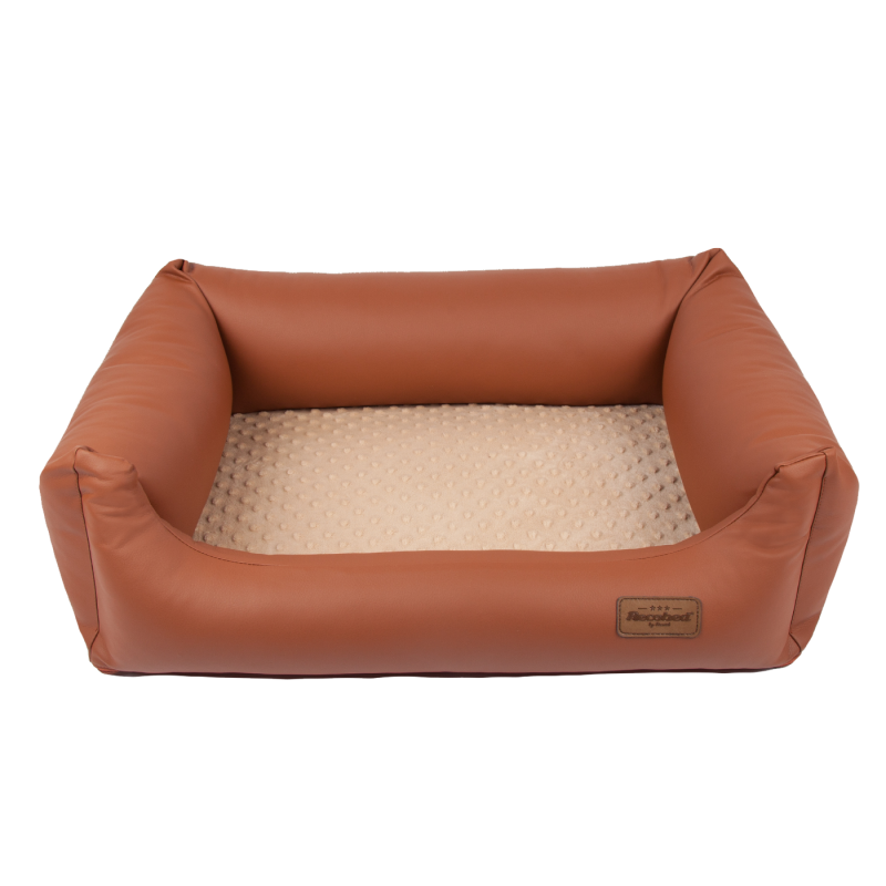 RECOBED Kanapa Lincoln ekoskóra brąz&beż