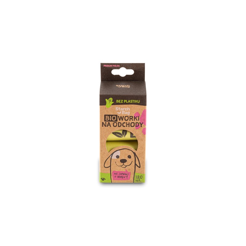 STARCHBAG Kompostowalne BIOworki na odchody (8 rolek x 15 szt.) - zielony