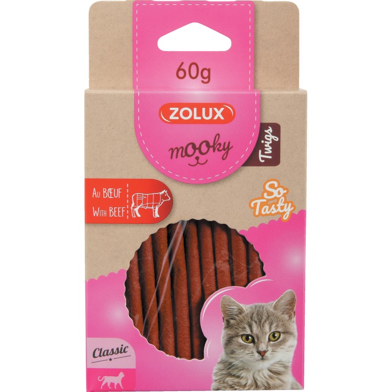 ZOLUX Przysmak MOOKY TWIGS dla kota z wołowiną 60g