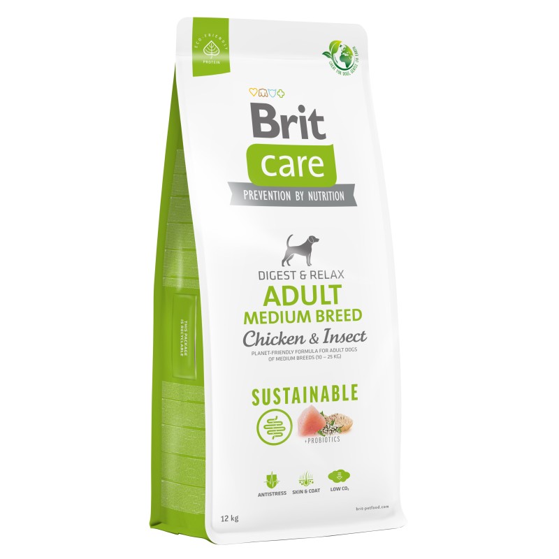 BRIT CARE Dog Sustainable Adult Medium Chicken & Insect 12kg
