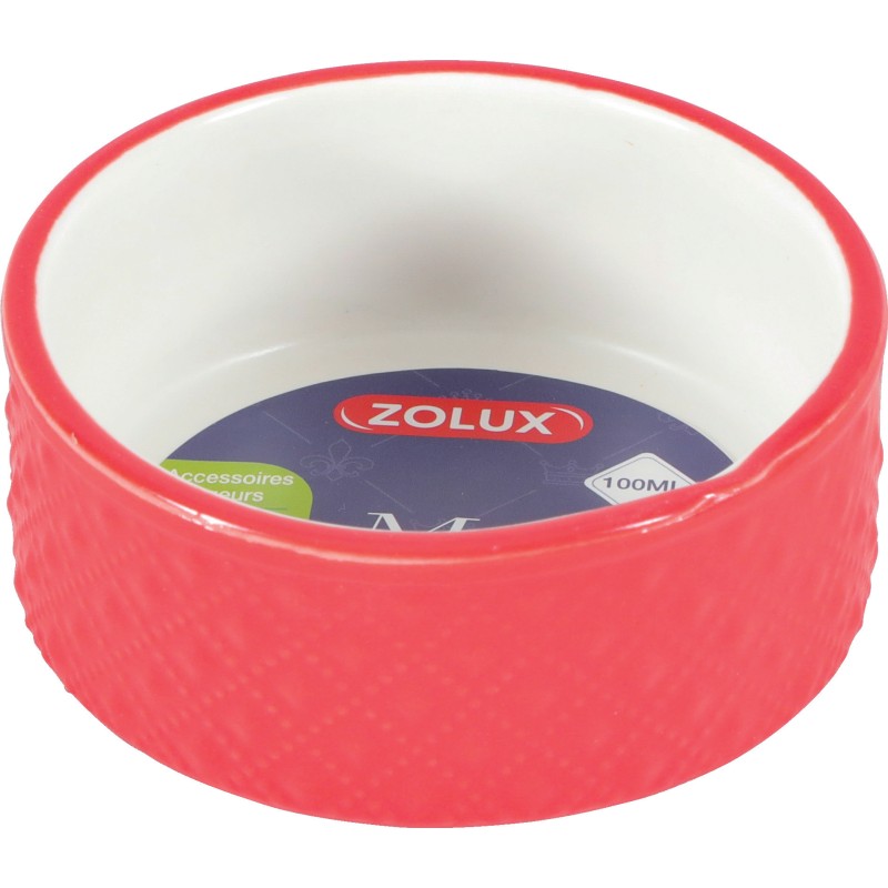 ZOLUX Miska gres dla gryzonia Margot - czerwony 100 ml