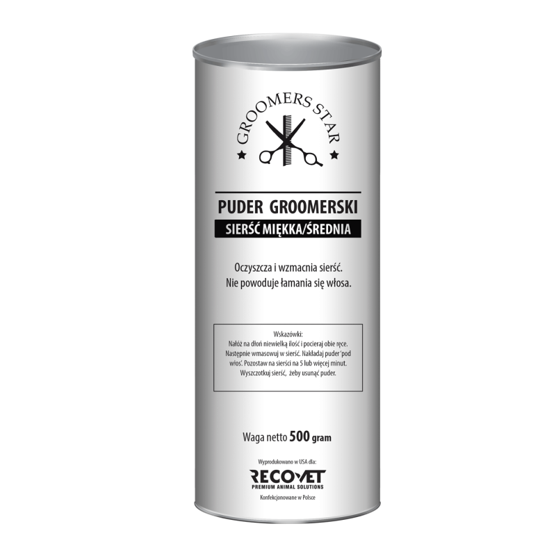 GROOMERS STAR Puder groomerski na sierść miękką oraz średnią 0,5 kg