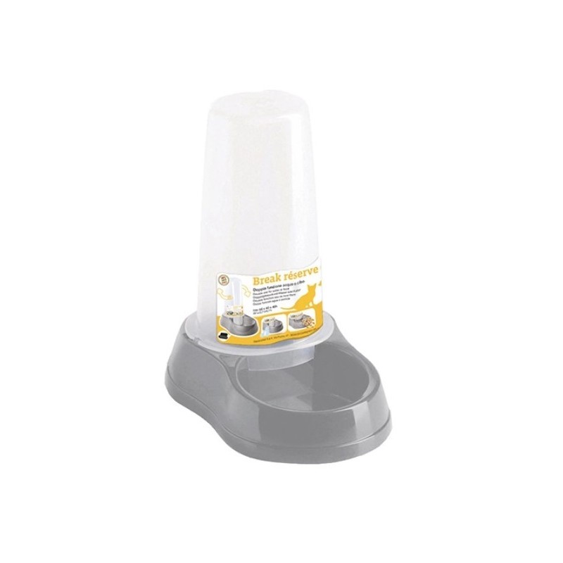 ZOLUX Dystrybutor pokarmu i wody BREAK 0,65l - Szary