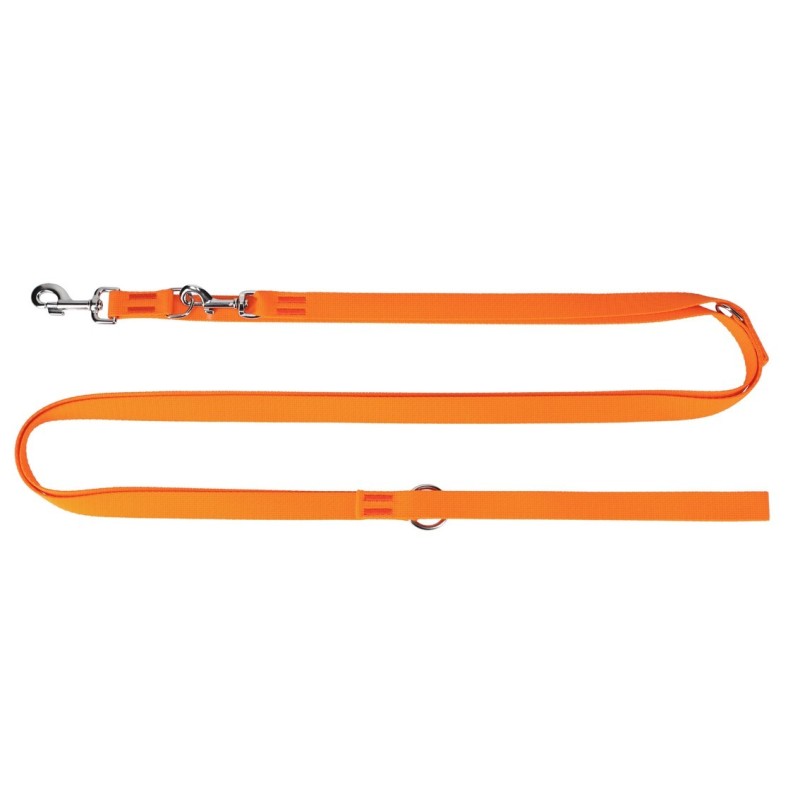 DINGO Smycz przedłużana z taśmy polipropylenowej (2,5 x 200-400 cm) - pomarańczowa