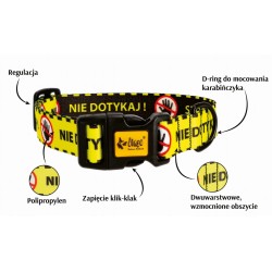 DINGO Obroża regulowana City - Nie Dotykaj S