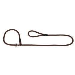 DINGO Smycz zaciskowa z linki Snake z regulowaną obrożą (1,2 cm x dł. 170 cm) - brązowy