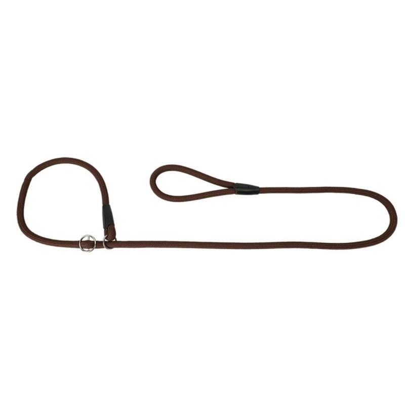 DINGO Smycz zaciskowa z linki Snake z regulowaną obrożą (1,2 cm x dł. 170 cm) - brązowy