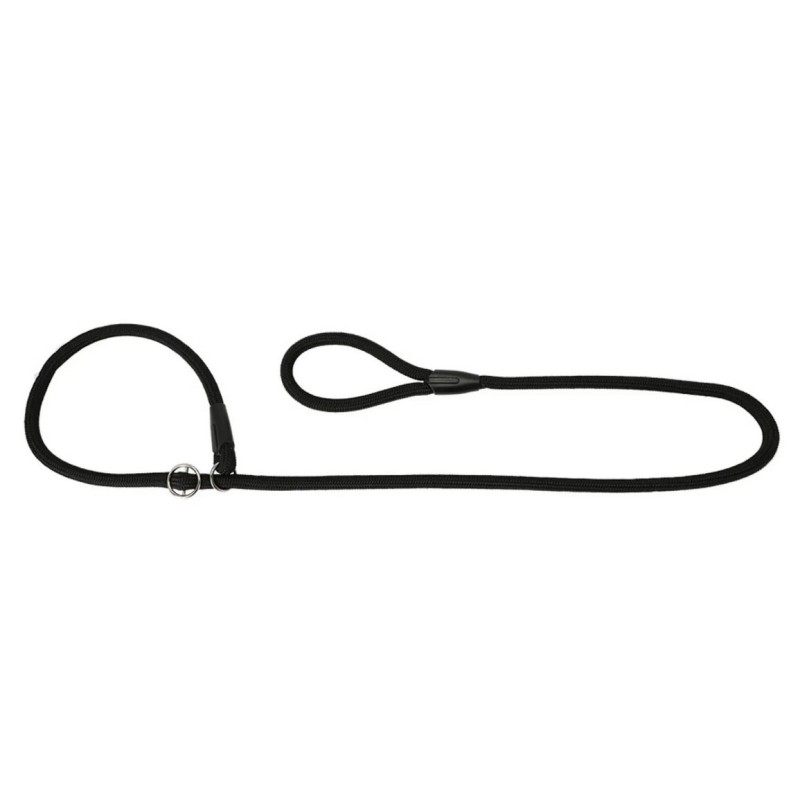 DINGO Smycz zaciskowa z linki Snake z regulowaną obrożą (1,2 cm x dł. 170 cm) - czarny