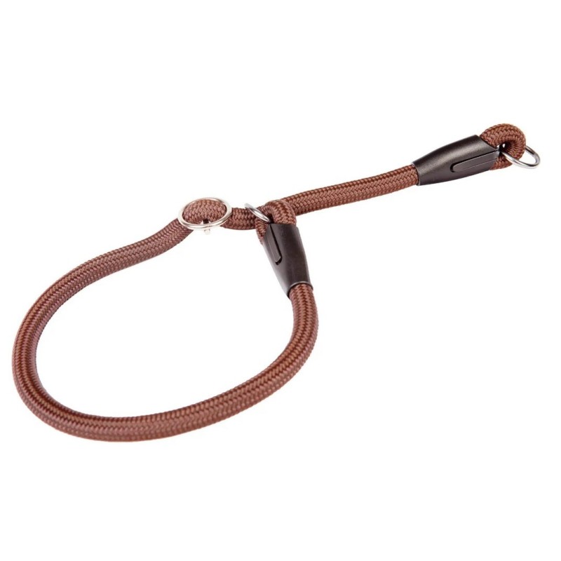 DINGO Obroża zaciagana z linki Snake (1,2 cm x dł. 55 cm) - brązowy