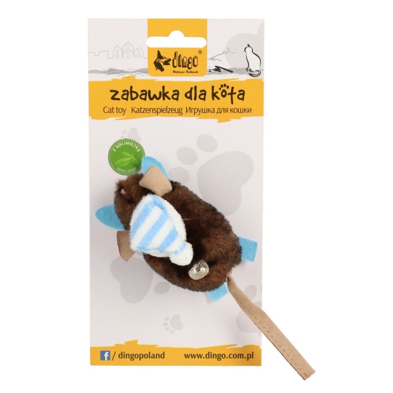 DINGO Zabawka dla kota - Mysz Narciarz 1 szt.