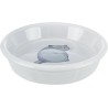 TRIXIE Ceramiczna miska dla kota 0,25l / 13 cm - szara z nadrukiem kota