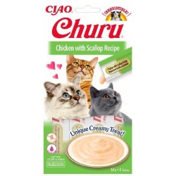 INABA CAT CHURU kurczak z przegrzebkami 4x 14g (56g)