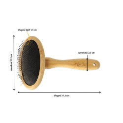 DINGO Szczotka owalna z bambusową rączką 17,5 x 11,5 cm M