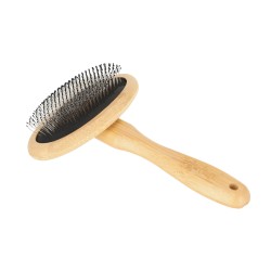DINGO Szczotka owalna z bambusową rączką 17,5 x 11,5 cm M