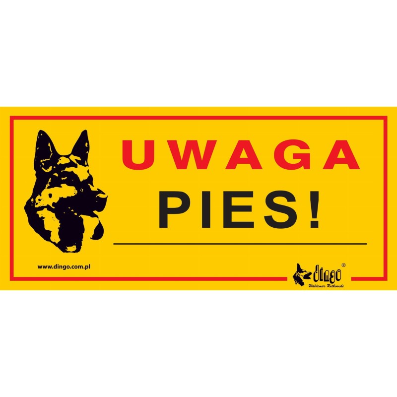DINGO Metalowa tabliczka "Uwaga pies"