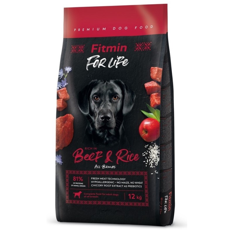 FITMIN Dog For Life Beef and Rice 12 kg