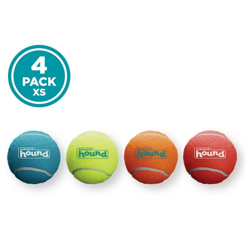 OUTWARD HOUND Piłki Tenisowe 4 szt. Mix 3,8cm XS