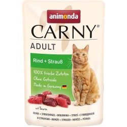 ANIMONDA Carny Adult - Wołowina ze strusiem 85g (saszetka)