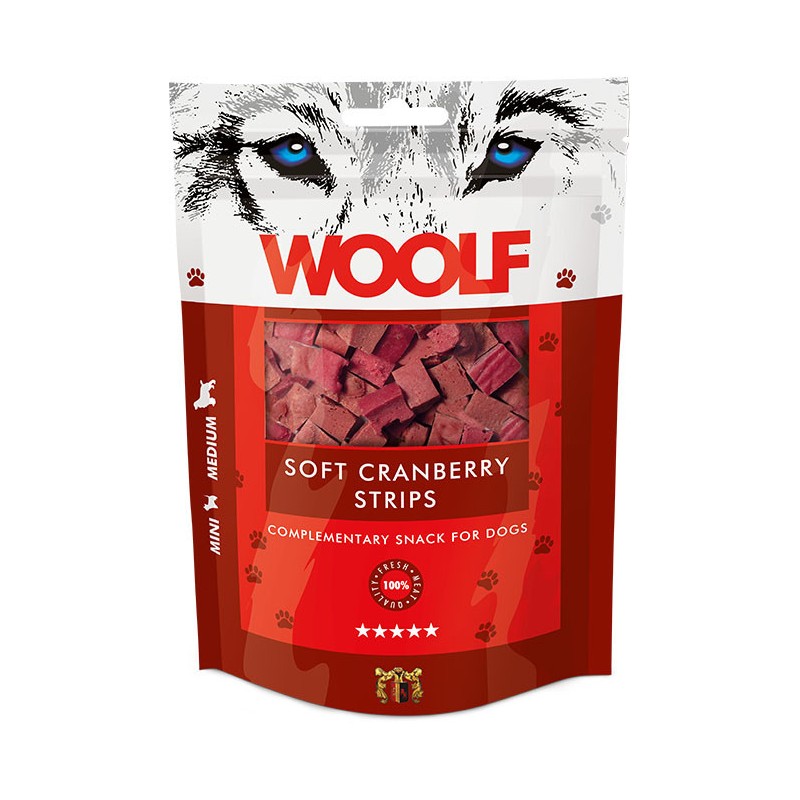 WOOLF Soft Cranberry Strips 100g