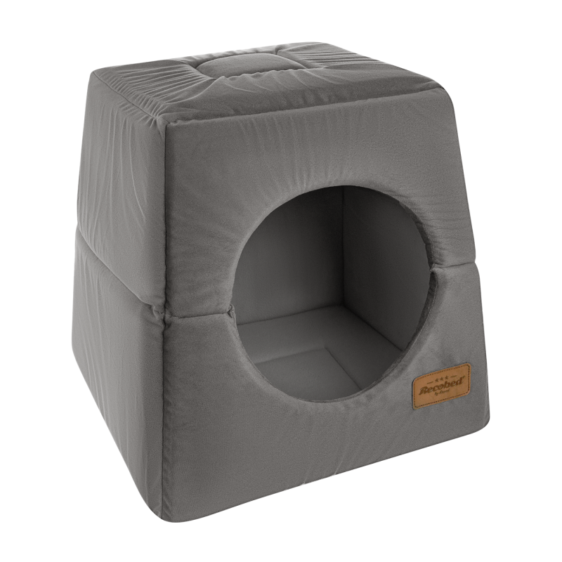 RECOBED Budka 2 w 1 Welurowe szary