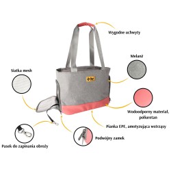 DINGO transporter dla zwierząt domowych 41 x 20 x 30 cm - różowy