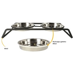 DINGO Zestaw misek metalowych do karmienia dla kota 2x 280ml