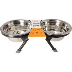 DINGO Zestaw do karmienia dla psa / kota (stelaż z recyklingu) 2x 400ml