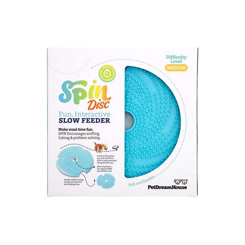 PET DREAM HOUSE Spin Lick Frisbee Blue Medium - mata do lizania