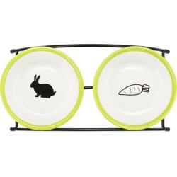 TRIXIE Zestaw misek ceraminka / metal, biało - zielony 2x 300 ml / 13 cm