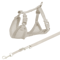 TRIXIE Junior Szelki ze smyczą dla szczeniaka jasnoszary S-M