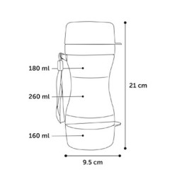 FLAMINGO Bidon z miseczką - niebieski