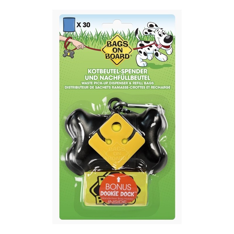 BAGS ON BOARD Dyspenser Kość 30 woreczków - czarny