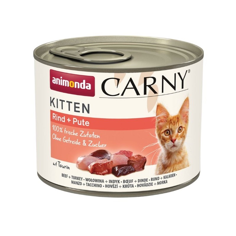 ANIMONDA Carny Kitten - Wołowina z indykiem 200g 12x 200g