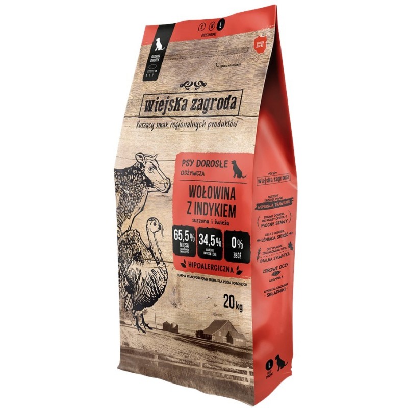 Wiejska Zagroda dla psa - Wołowina z indykiem 2 kg