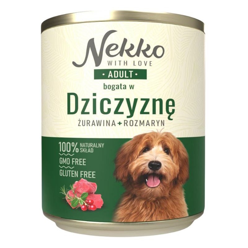NEKKO Adult dziczyzna, żurawina i rozmaryn 800g (puszka)