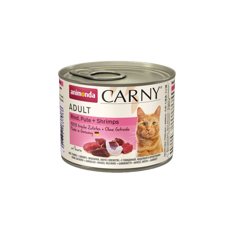 ANIMONDA Carny Adult - Wołowina, Indyk i krewetki 200g 12x 200g